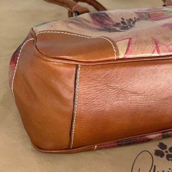 Patricia Nash Womens Clairaut Floral Leather Shoulder Bag Multicolor OS - Picture 6 of 9